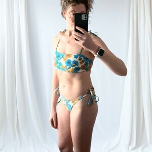 Floral Blue Bikini Set